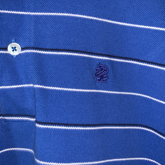 👙Izod Men’s Blue & White Striped Short Sleeve Shirt - Picture 2 of 4